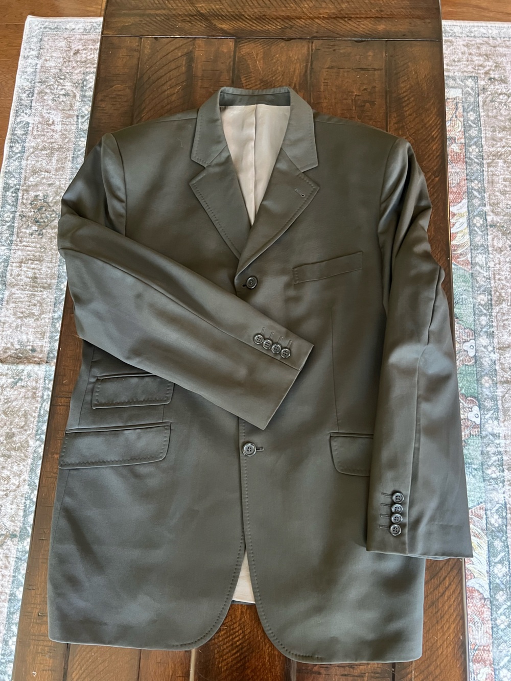 Rubens Paris London 100% Wool Olive Green Sport Coat EU 56 XL Italian Fabric
